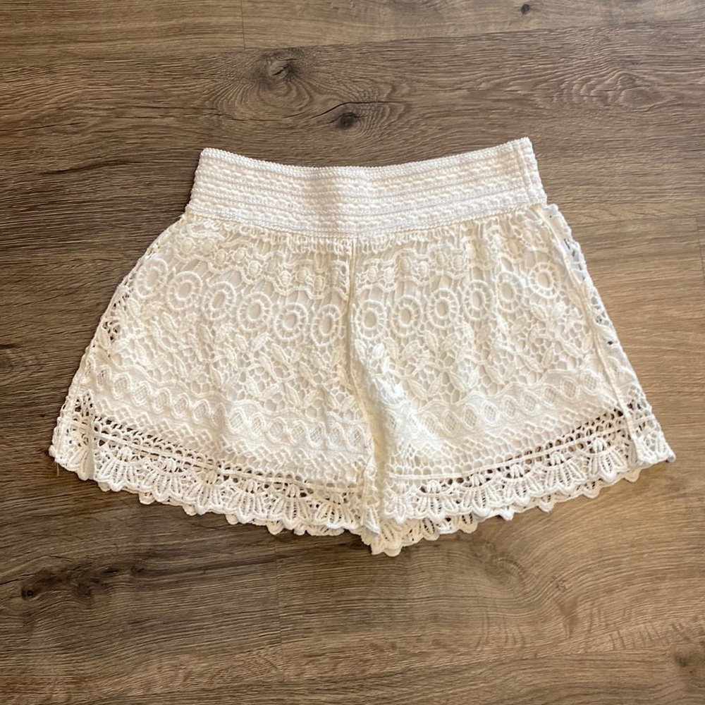 White Lace Shorts